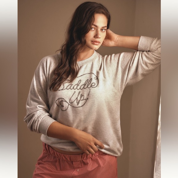 Anthropologie Tops - By Anthropologie Saddle up crewneck graphic sweatshirt